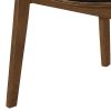 18 Inch Dining Chair, Set of 2, Black Vegan Faux Leather, Tufted Seat