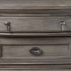 Ani 31 Inch 3 Drawer Nightstand, 2 USB Ports, Sand Blasted French Gray Wood