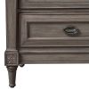 Ani 31 Inch 3 Drawer Nightstand, 2 USB Ports, Sand Blasted French Gray Wood