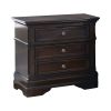 Bee 26 Inch 3 Drawer Nightstand, Felt Lined Top Drawer, Cappuccino Brown