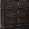 Bee 26 Inch 3 Drawer Nightstand, Felt Lined Top Drawer, Cappuccino Brown