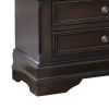 Bee 26 Inch 3 Drawer Nightstand, Felt Lined Top Drawer, Cappuccino Brown