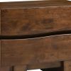 Lev 26 Inch Modern 2 Drawer Nightstand, Felt Lined Top Drawer, Brown Wood