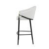 Fil 30 Inch Sloped Arm Barstools, Set of 2, Padded Curved Back, Beige Linen
