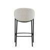Fil 30 Inch Sloped Arm Barstools, Set of 2, Padded Curved Back, Beige Linen