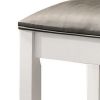 Felicity 16 Inch Upholstered Vanity Stool, Padded Seat, Glossy White