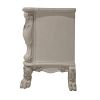 Aurora 32 Inch Classic Wood Nightstand, 2 Drawers, Subtle Carvings, White