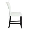 Nok 25 Inch Counter Chair, Set of 2, Button Tufted Back, White, Black