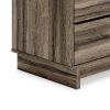 48 Inch Modern 5 Drawer Tall Dresser Chest, Rustic Weathered Brown Frame