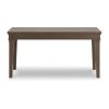 63 Inch Home Office Desk, Acacia Wood Top, Wire Brushed Weathered Gray