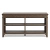Vells 60 Inch Credenza Table, 2 Adjustable Shelves, Brushed Grayish Brown