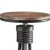 20-30 Inch Swivel Counter Bar Stool, Vintage Metal Frame, Round Seat, Brown, Black
