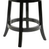 Round Wooden Swivel Counter Stool with Padded Seat and Back, Black