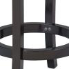Nailhead Trim Round Leatherette Swivel Counter Stool with Flared Leg, Black