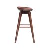 Contoured Seat Wooden Frame Swivel Barstool with Angled Legs, Dark Brown