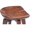 Contoured Seat Wooden Frame Swivel Barstool with Angled Legs, Natural Brown
