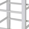 Square Wooden Frame Counter Stool with Hand Woven Rush, White and Brown