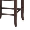 Rush Woven Wooden Frame Counter Stool with Saber Legs, Beige and Dark Brown