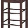 Rush Woven Wooden Frame Barstool with Saber Legs, Beige and Dark Brown