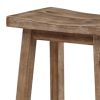 Wooden Frame Saddle Seat Counter Height Stool with Angled Legs, Brown
