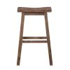 Wooden Frame Saddle Seat Bar Height Stool with Angled Legs, Large, Gray