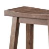 Wooden Frame Saddle Seat Bar Height Stool with Angled Legs, Large, Gray