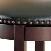 Contemporary 29" Swivel Bar Stool with Upholstered Seat, brown ,Set of 2