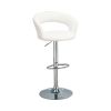 Contemporary Faux Leather Bar Stool, White