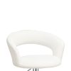 Contemporary Faux Leather Bar Stool, White