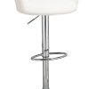 Contemporary Faux Leather Bar Stool, White