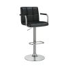 Grid Adjustable Swiveling Bar Stool, Black