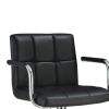 Grid Adjustable Swiveling Bar Stool, Black