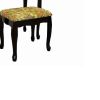 Wooden Vanity Set with Fabric Upholstered Seat,Cherry Brown and Yellow