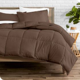 Full size 3-Piece Down Alternative Microfiber Comforter Set in Chocolate Brown