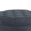 Fabric Upholstered Wooden Ottoman with Tufted Lift Off Lid Storage, Navy Blue