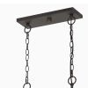 8 Bulb Chandelier with Wooden Frame and Metal Orb Shades, Brown and Black