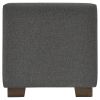 Fabric Tufted Seat Storage Bench with Block Feet, Dark Gray