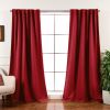 52 x 120 inch Solid Red Thermal Blackout Curtain Panels - Set of 2