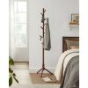 Sturdy Solid Wood Coat Rack in Dark Walnut Finish with 8 Hooks