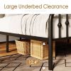 Full Size Vintage Farmhouse Spindle Black Metal Platform Bed