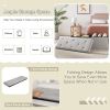 Light Grey Linen Upholstered Bedroom Living Room Entryway Storage Bench Ottoman