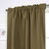 52 x 54 inch Solid Olive Green Thermal Blackout Curtain Panels - Set of 2