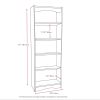 White 72-inch High Bookcase with Soft Arches and 5 Shelves