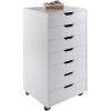 Modern Scandinavian Style 7-Drawer Storage Cabinet Chest in White Finish