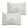 King size Antique White Damask Embroidered 4 Piece Oversized Bedspread Set