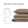 Queen size Microfiber Pleated Soft Lightweight Comforter Set Tan Khaki Taupe