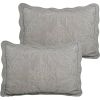 King size Ash Grey Damask Embroidered 4 Piece Oversized Bedspread Set