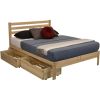 King size Solid Wood Platform Bed Frame with Slatted Headboard - Made in USA