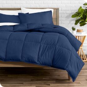 Queen size Super Soft Down Alternative Comforter Set in Navy Blue