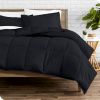 Queen size Luxuriously Soft Down Alternative Comforter Set in Black
